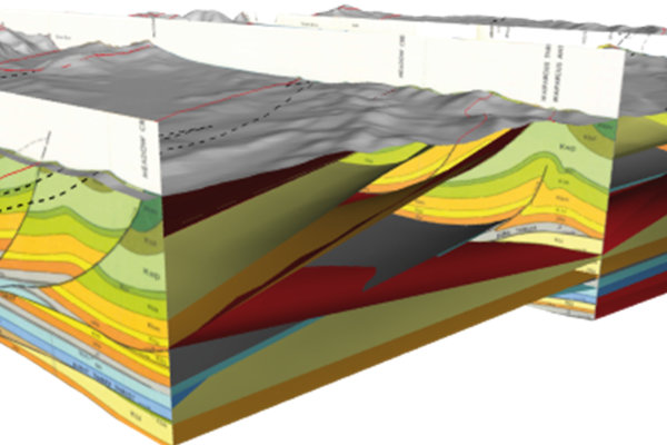 Exemple de modèle 3D. Source : https://www.petex.com/pe-geology/move-suite/move/